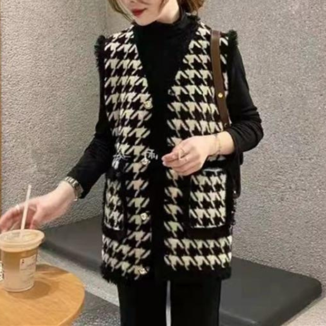 houndstooth vest lf2660