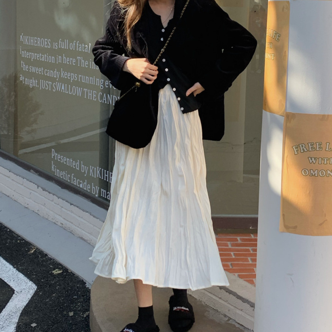 slim pleated skirt lf2611