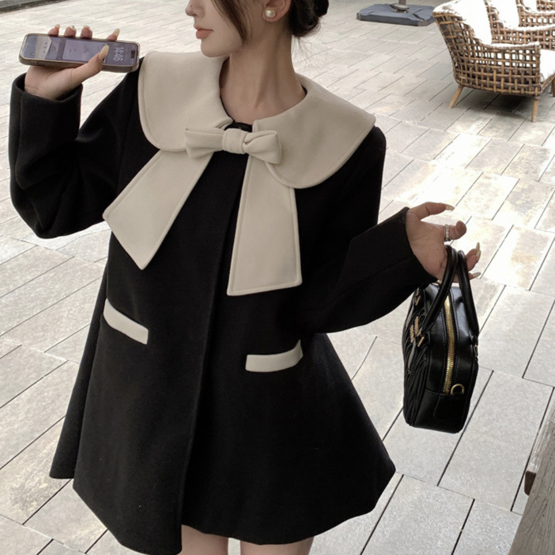 ribbon color black coat lf2681