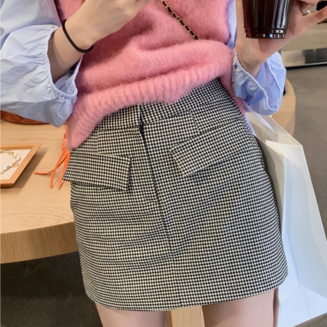 houndstooth pants skirt lf2670