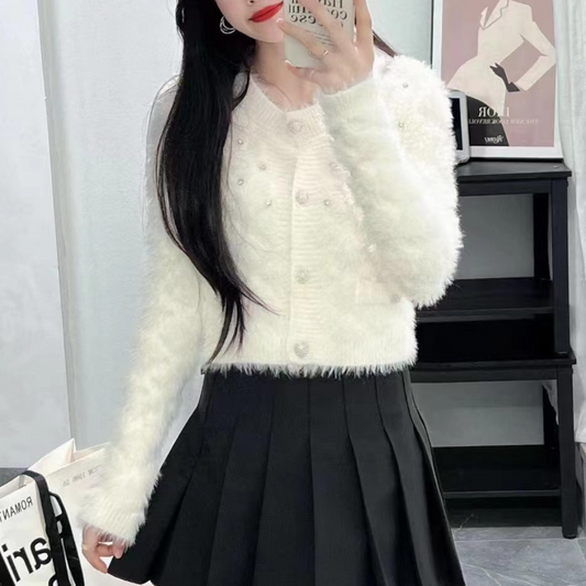 stone fur cardigan lf2699