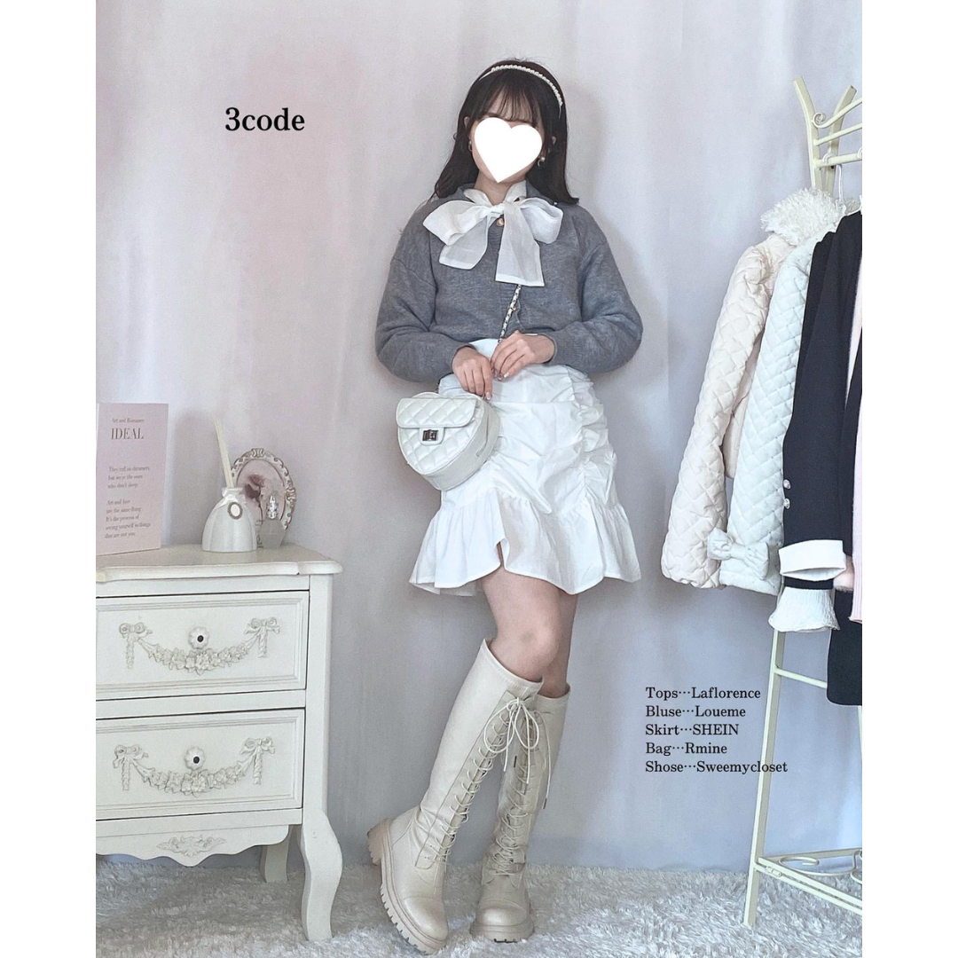 【即納】pale color heart button knit cardigan lf-s1017