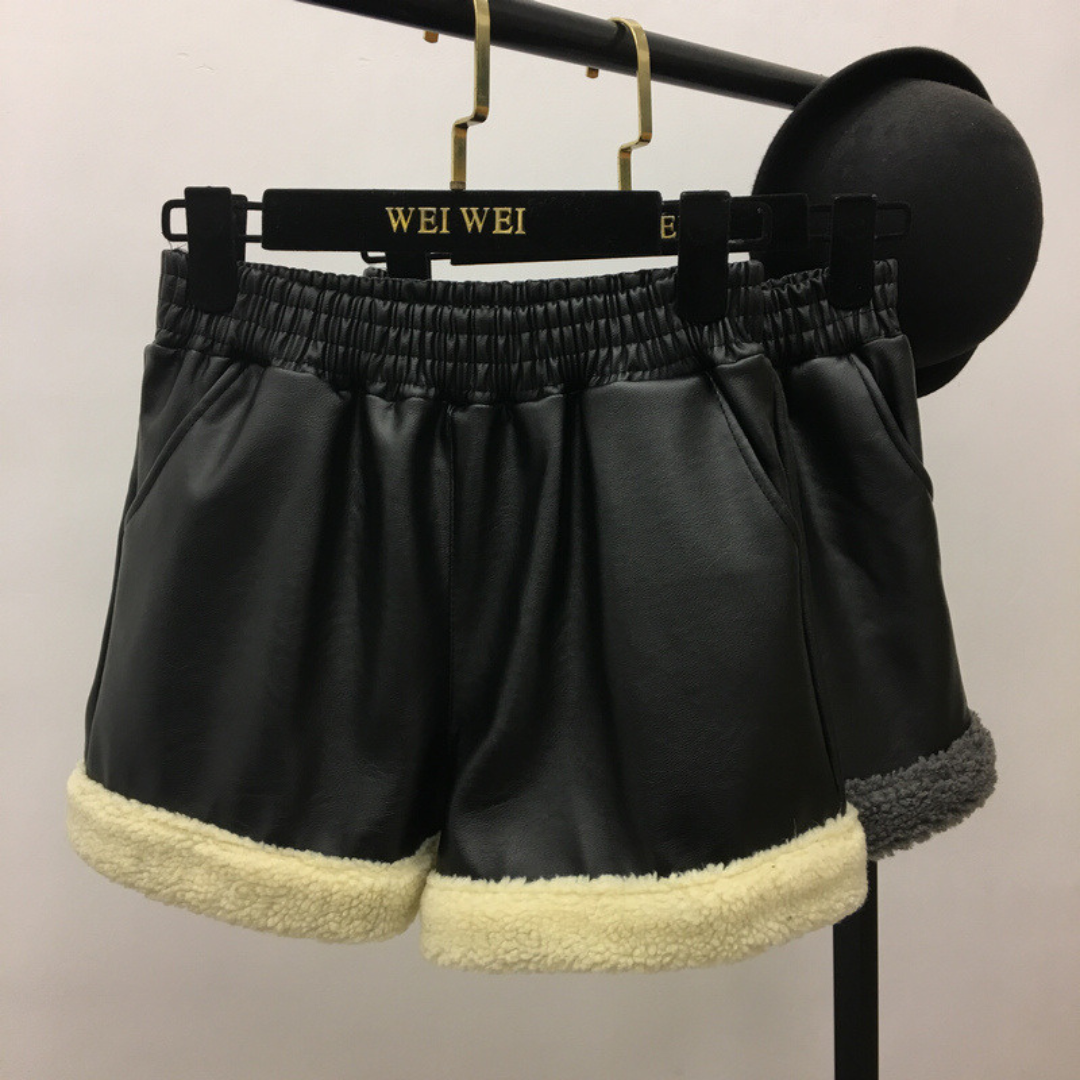 faux leather boa pants lf2733