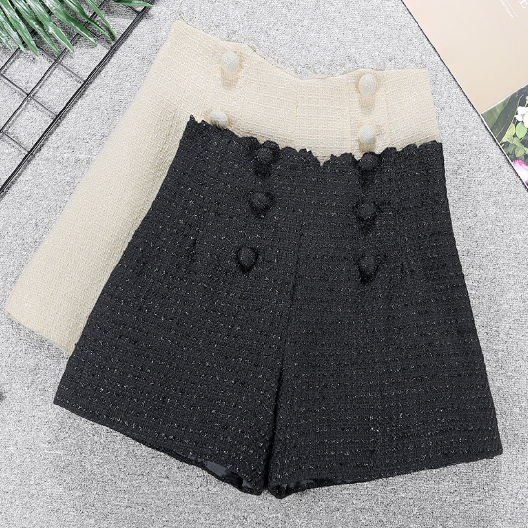 high waisted tweed shorts lf2740