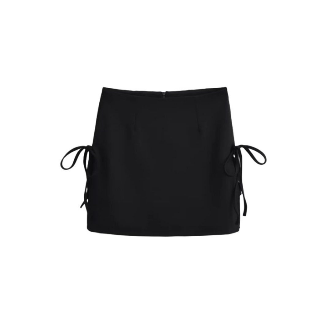 sweat ribbon mini skirt lf3118