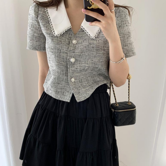 summer tweed short sleeve lf3102