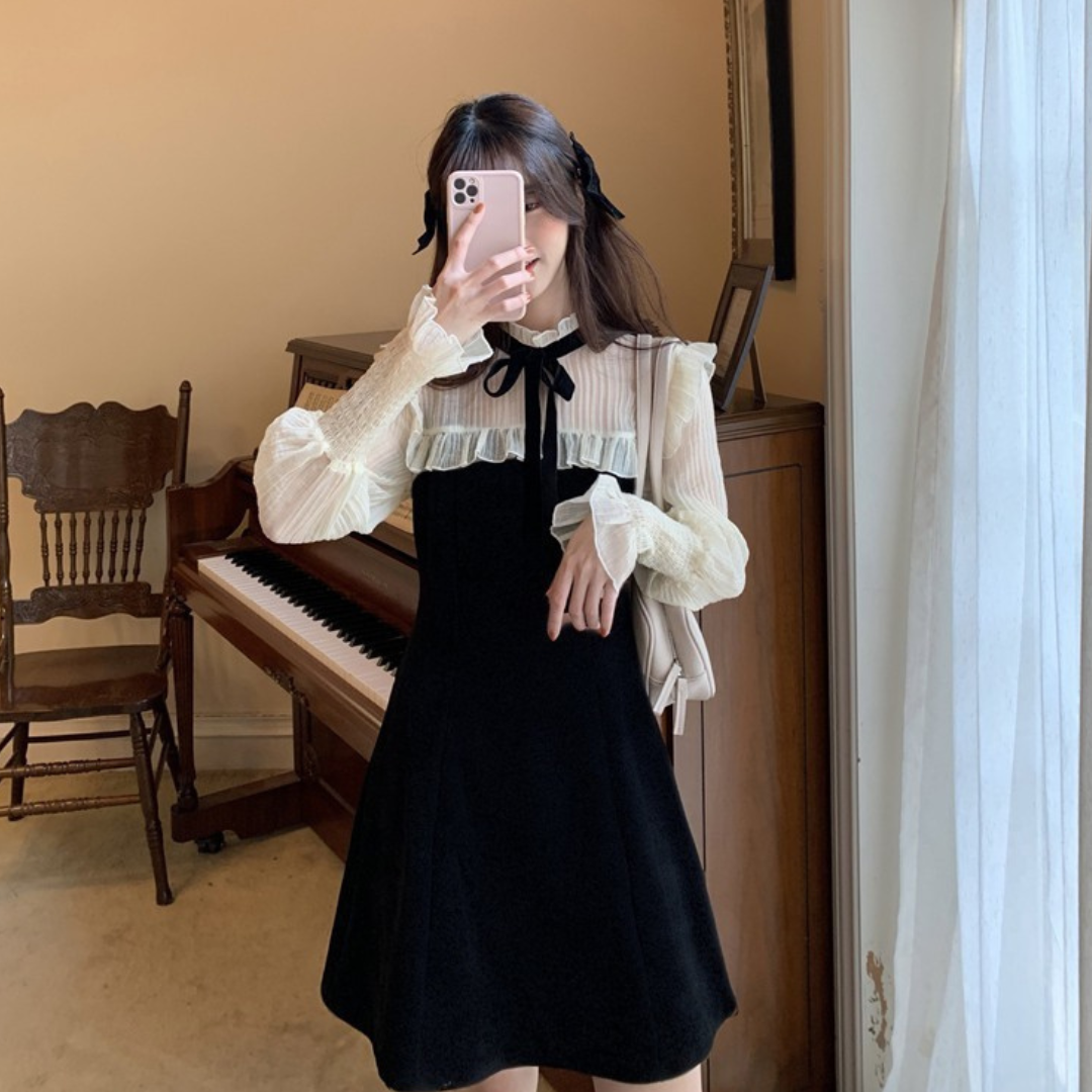 girly see-through dress lf2677-1【即納】
