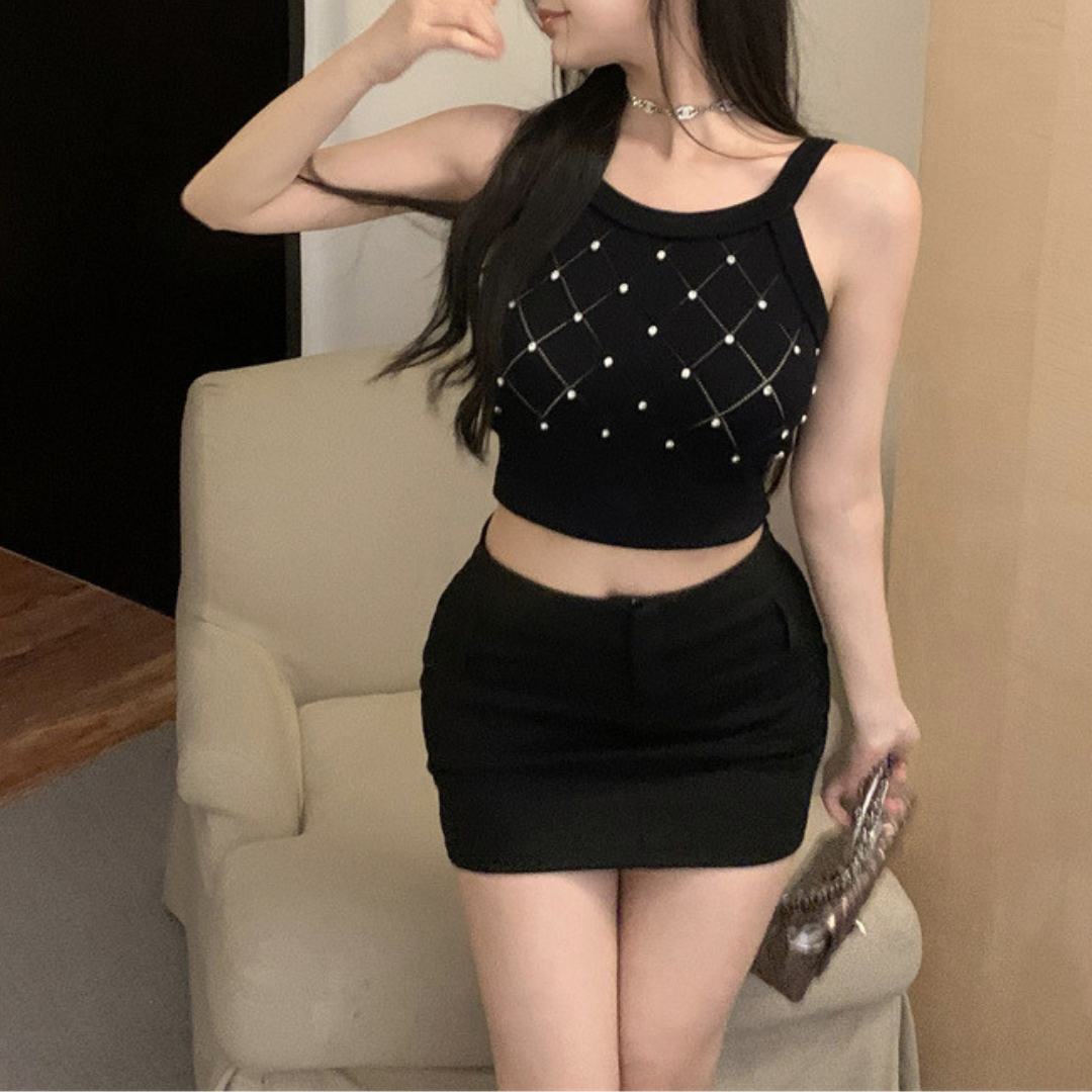 【即納】bijou knit tank top lf3218