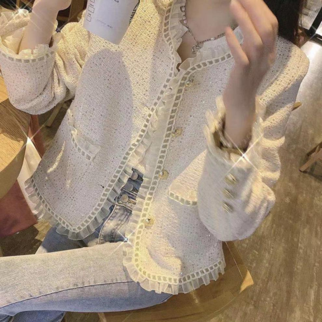 ruffle tweed jacket1 lf2629