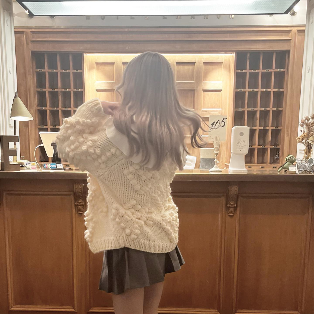【Ranking10位】ponpon knit cardigan lf1036-002