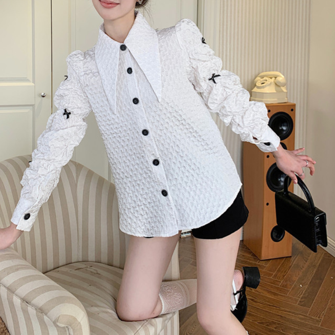 puff sleeve french shirt lf2741