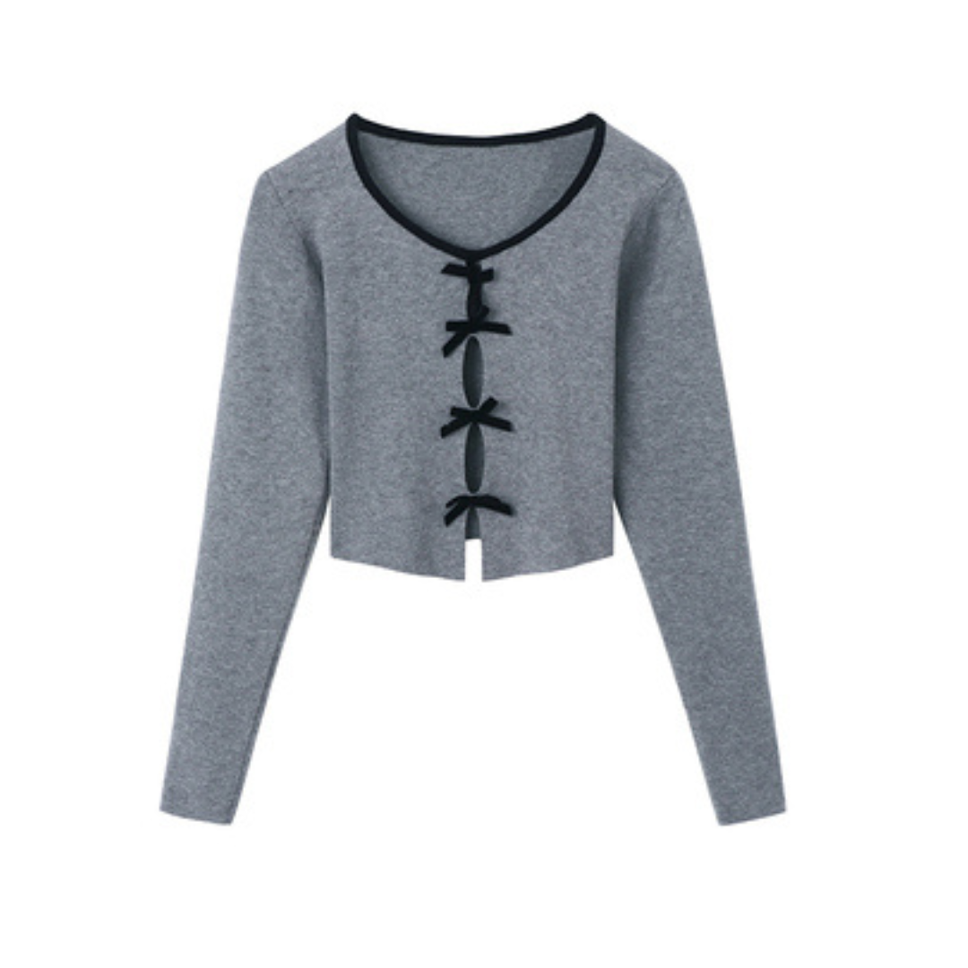 mini ribbon tight cardigan lf2568
