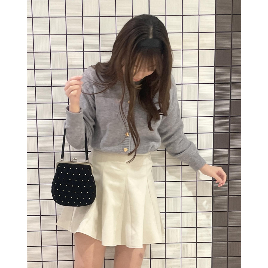 pale color heart button knit cardigan lf2535