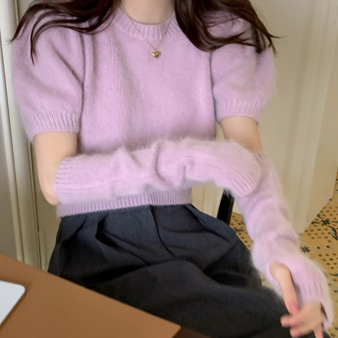 arm warmer moahir knit lf2579