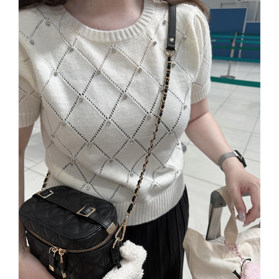 bijou puff sleeve knit lf2290【即納】