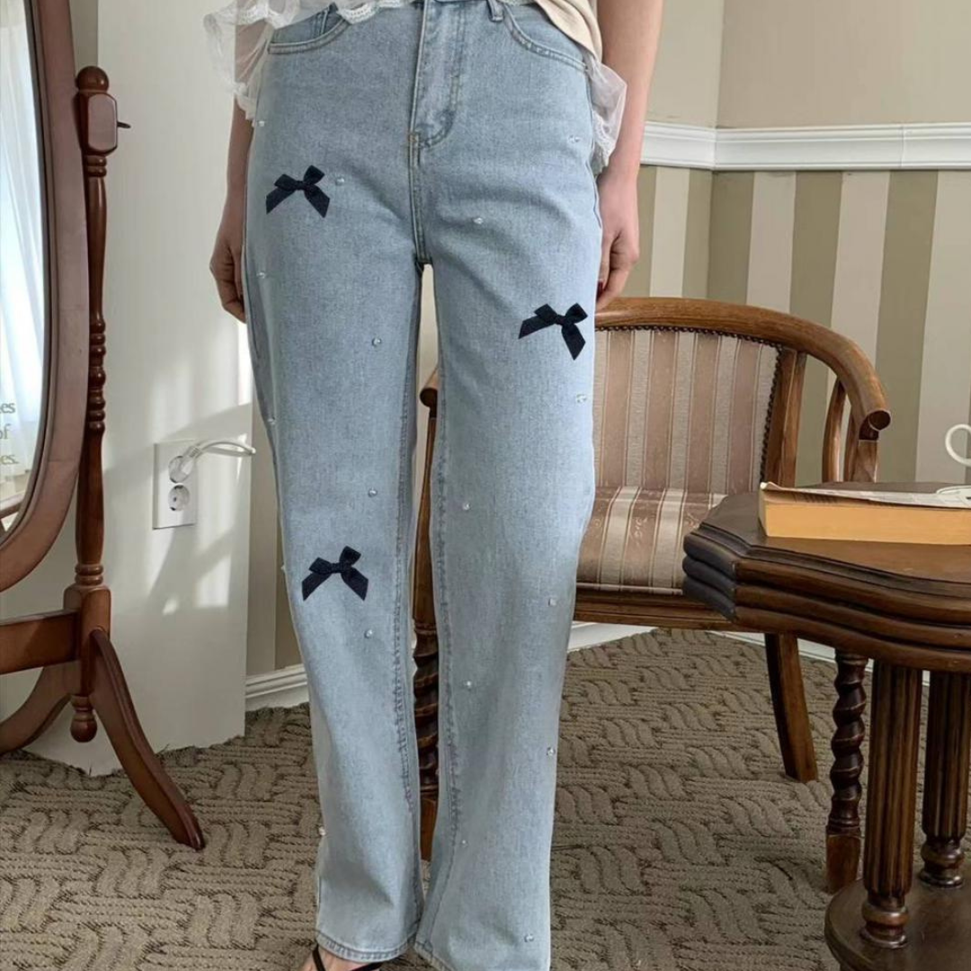 ribbon pearl denim lf3176