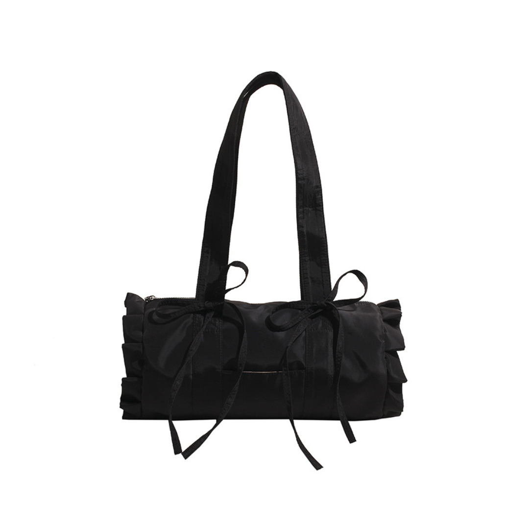 tube-shaped ribbon frill bag lf3232【即納】