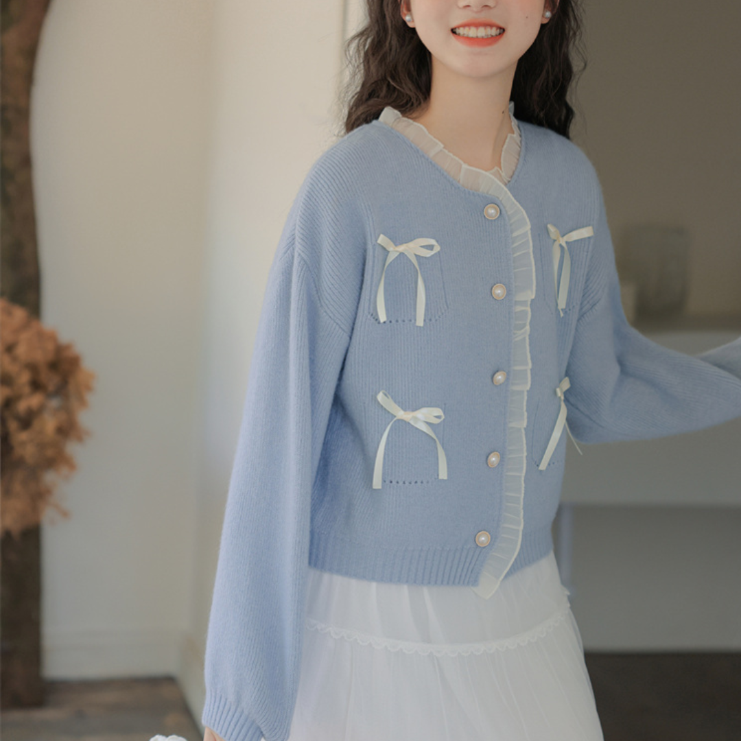 ribbon cardigan lf3325 【即納】