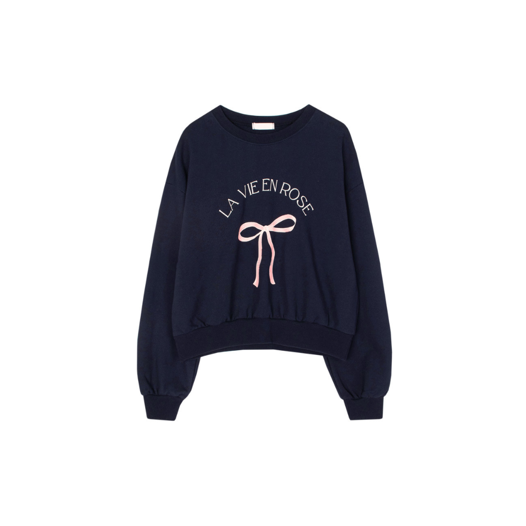 ribbon touch sweatshirt lf2955