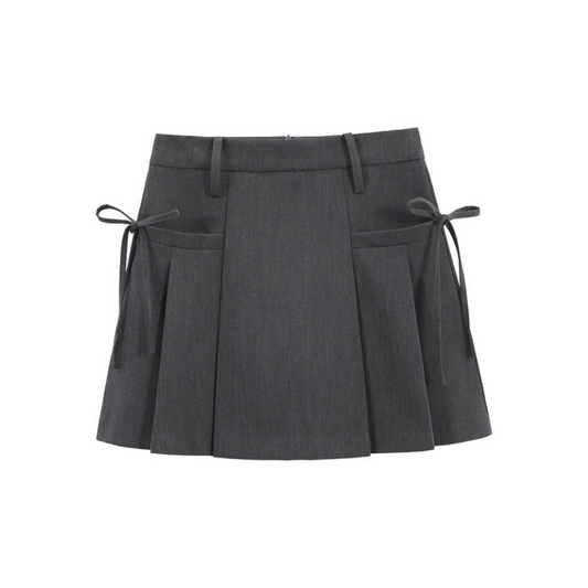 pleated design ribbon skirt lf3187