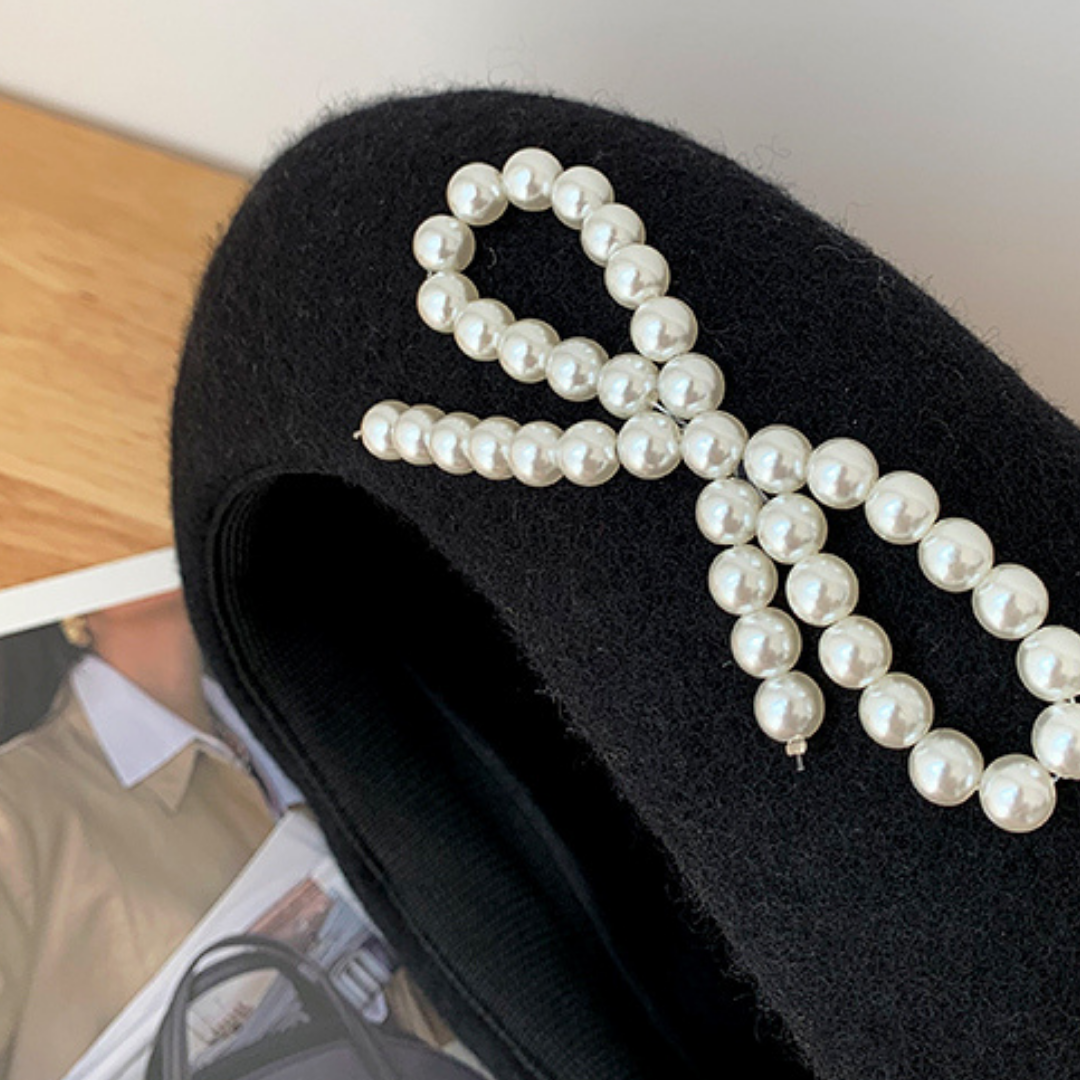 pearl ribbon beret lf2676