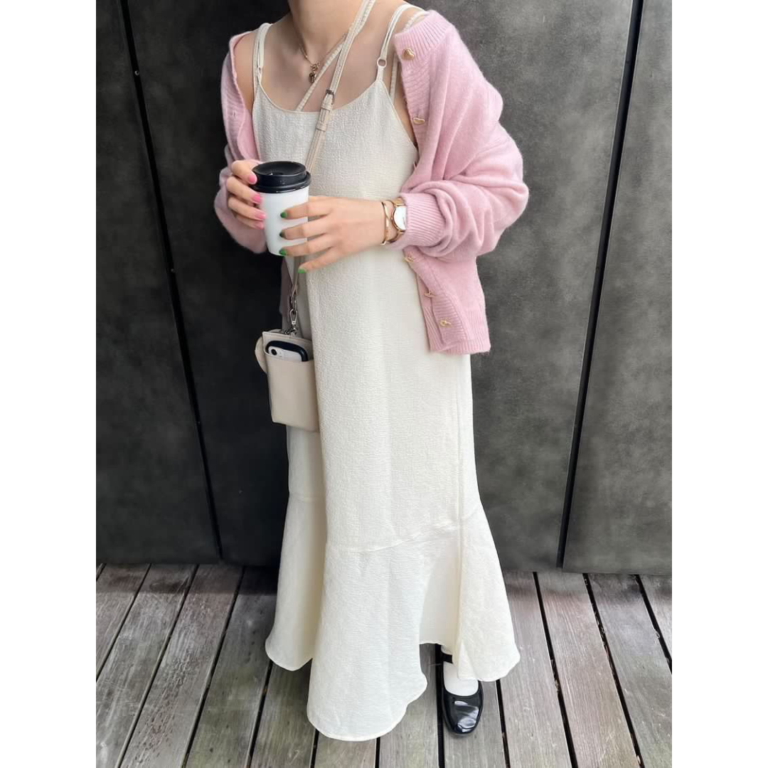 【即納】pale color heart button knit cardigan lf-s1017