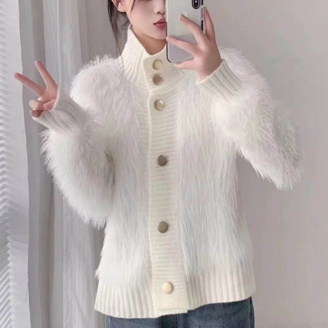 stand up collar fur outer lf2702