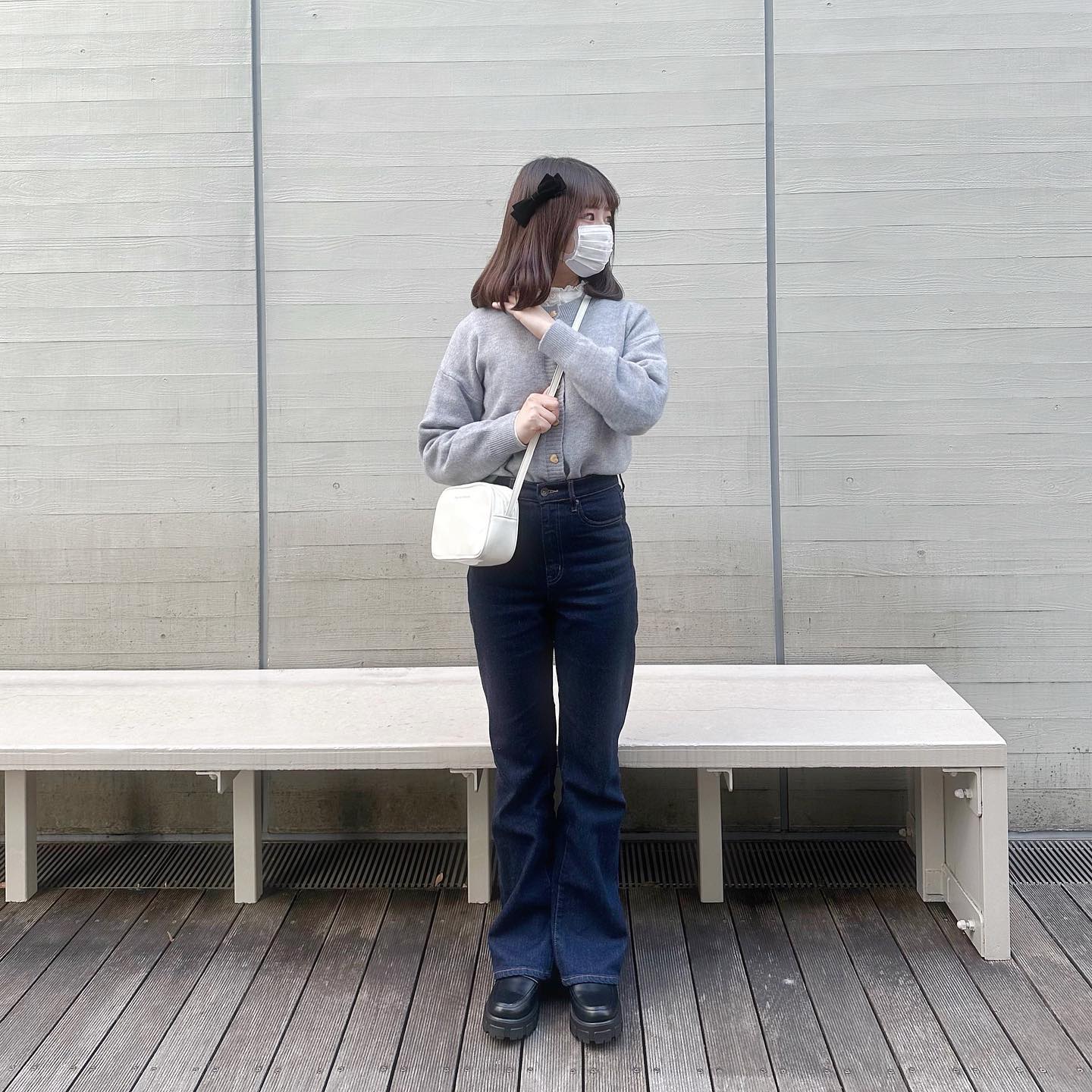 【即納】pale color heart button knit cardigan lf-s1017