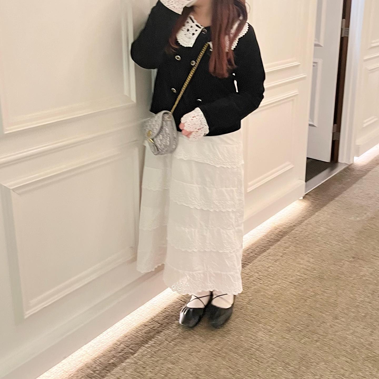 【Ranking6位】lace collar double button setup lf2532