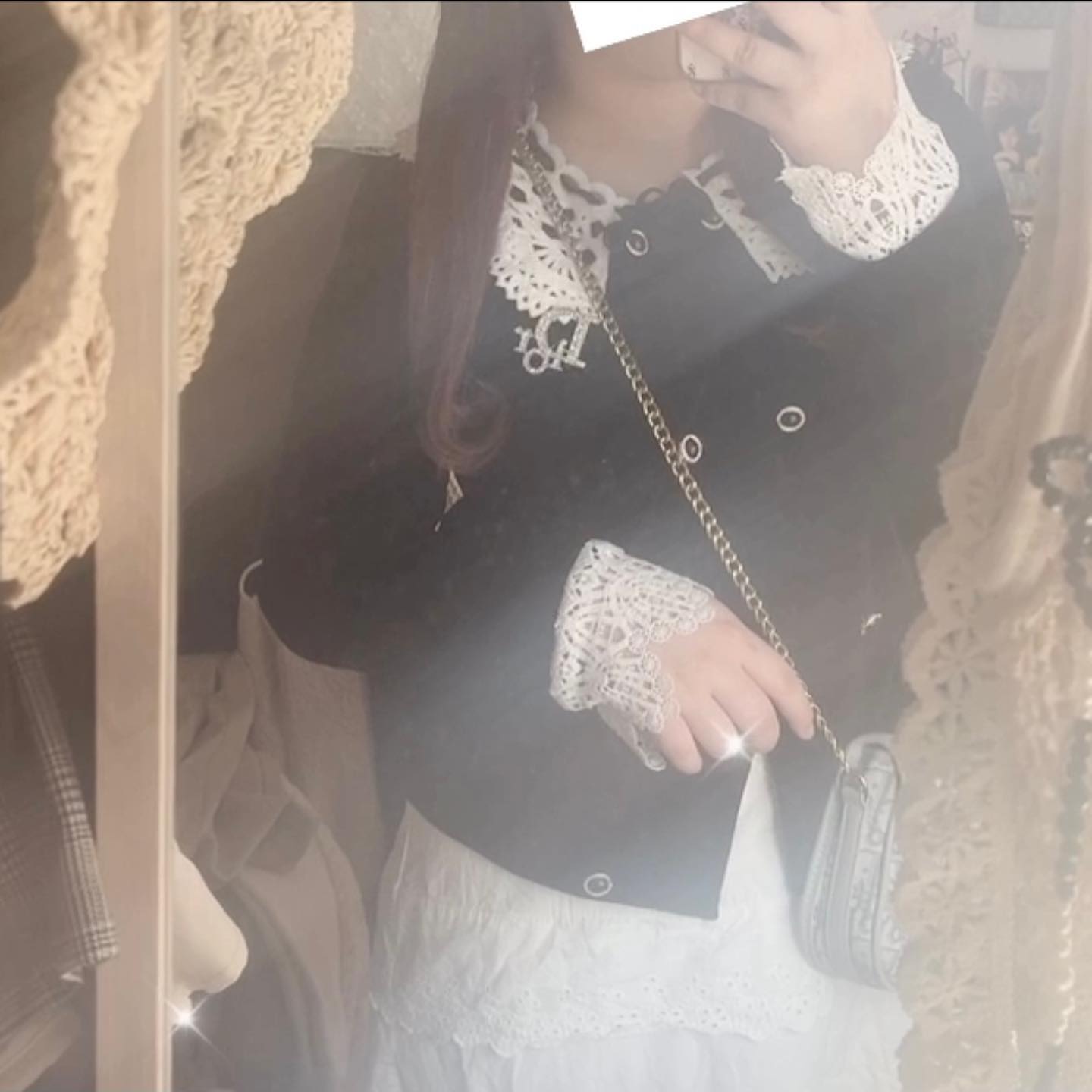 【Ranking6位】lace collar double button setup lf2532