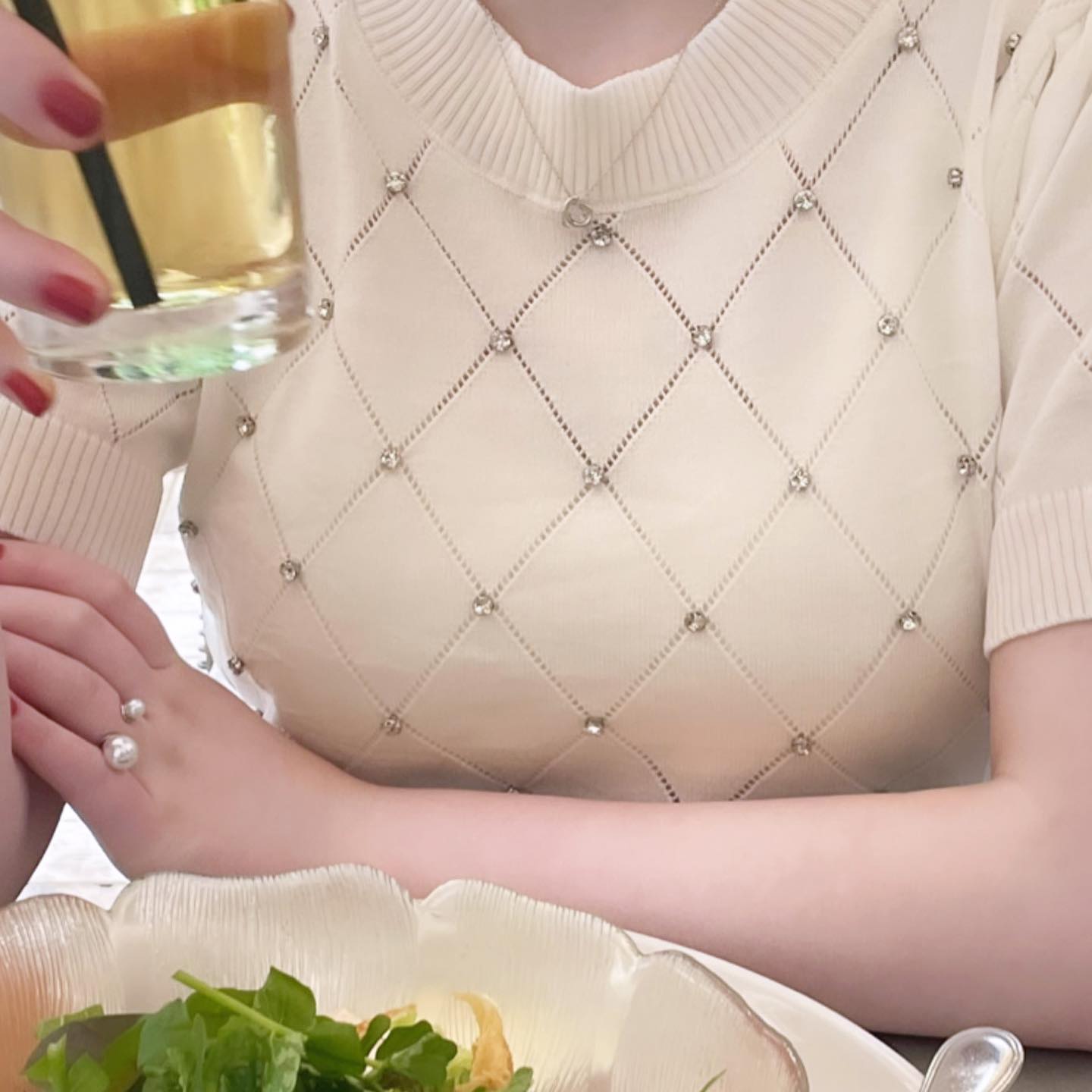 bijou puff sleeve knit lf2290【即納】