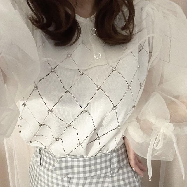 bijou puff sleeve knit lf2290【即納】