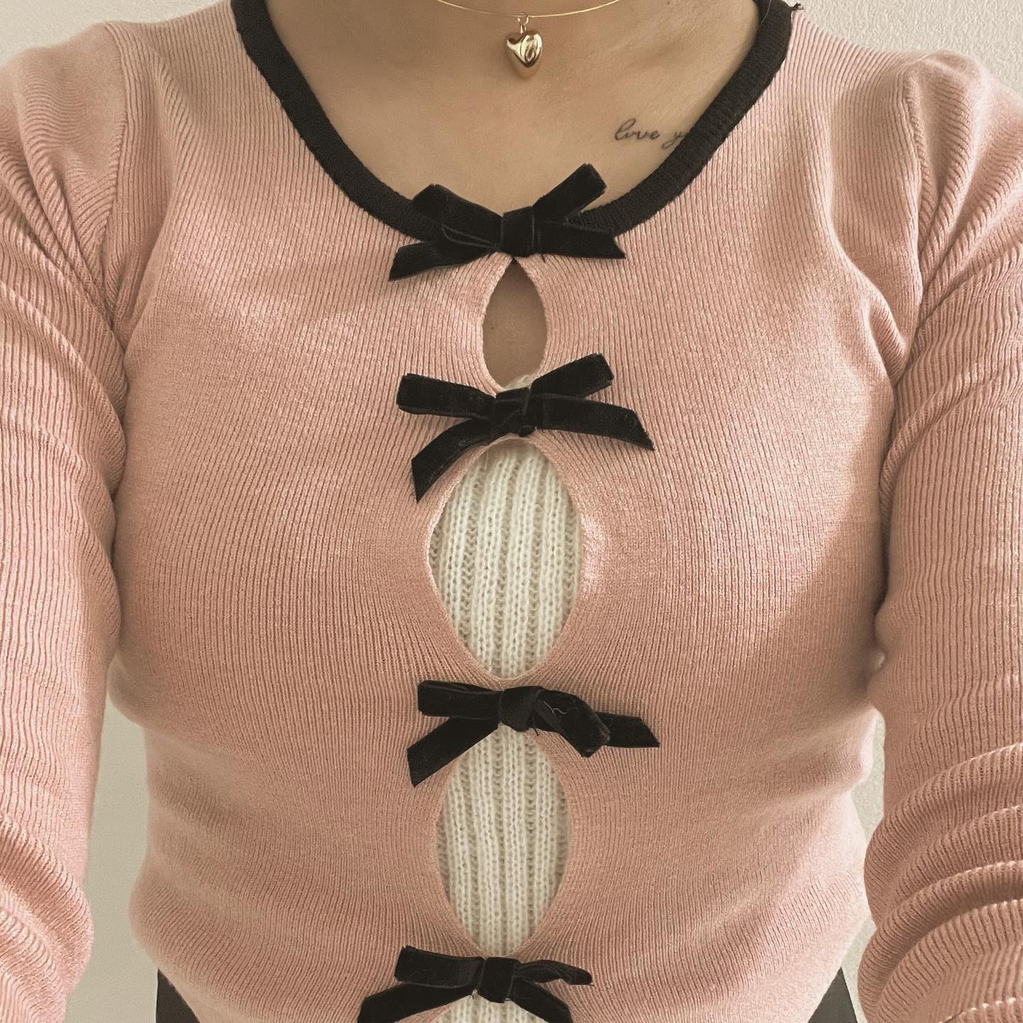 mini ribbon tight cardigan lf2568