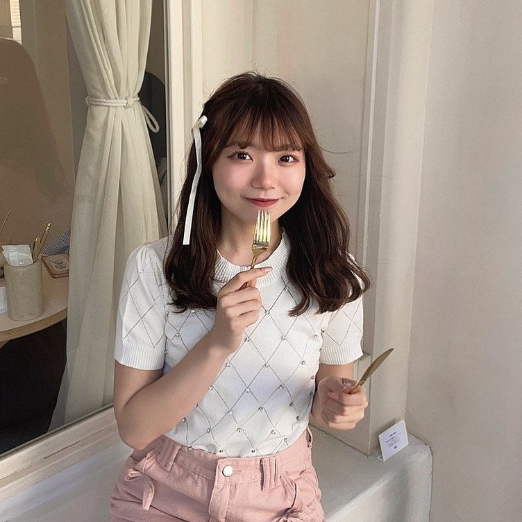 bijou puff sleeve knit lf2290【即納】