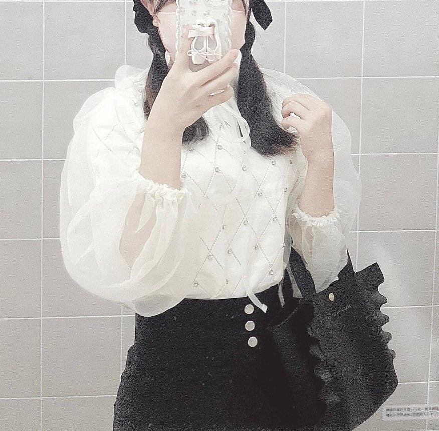 bijou puff sleeve knit lf2290【即納】