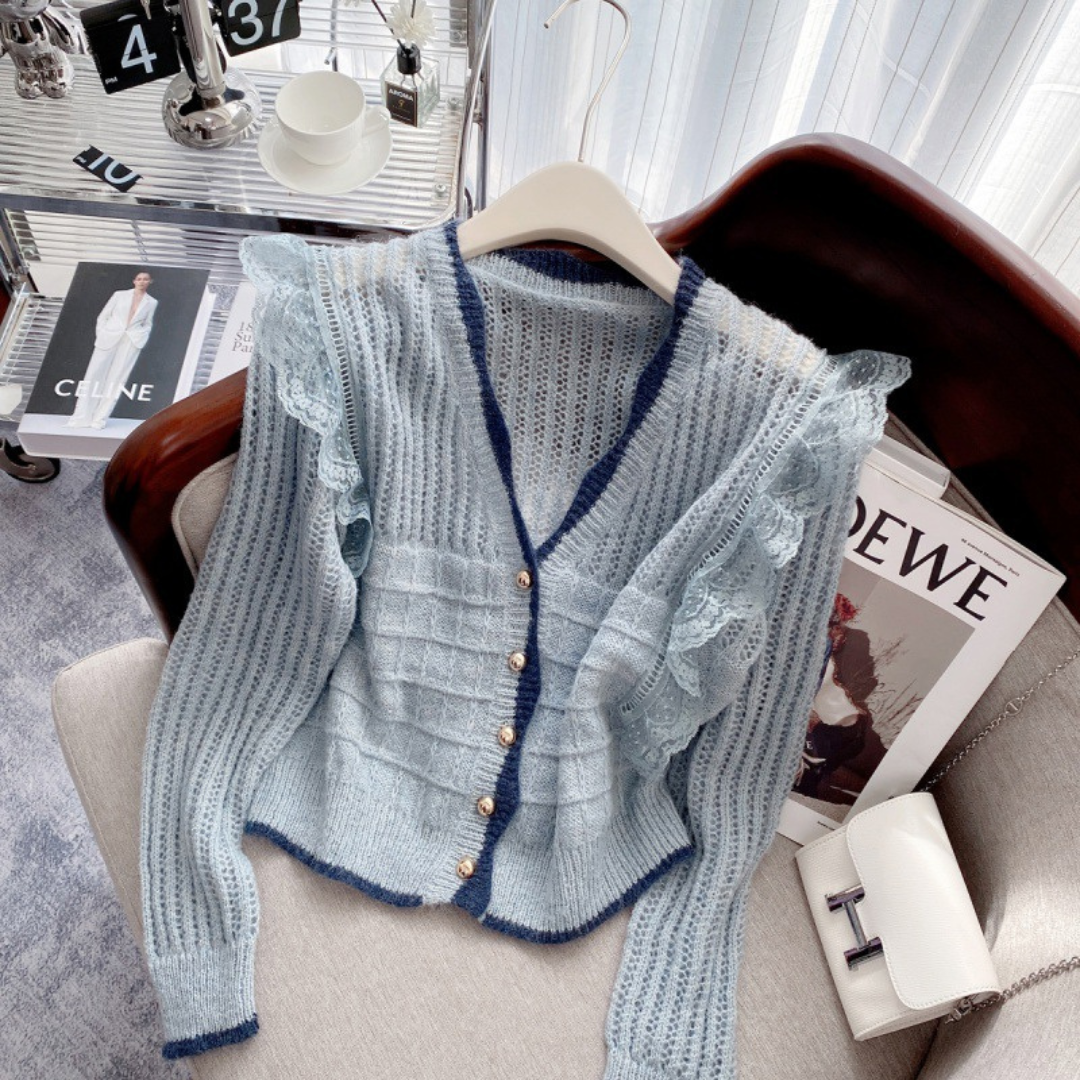 french lace sweater cardigan lf2587