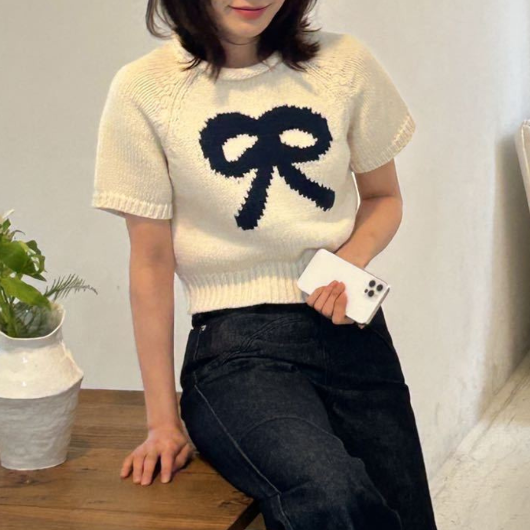 ribbon design summer knit lf3077