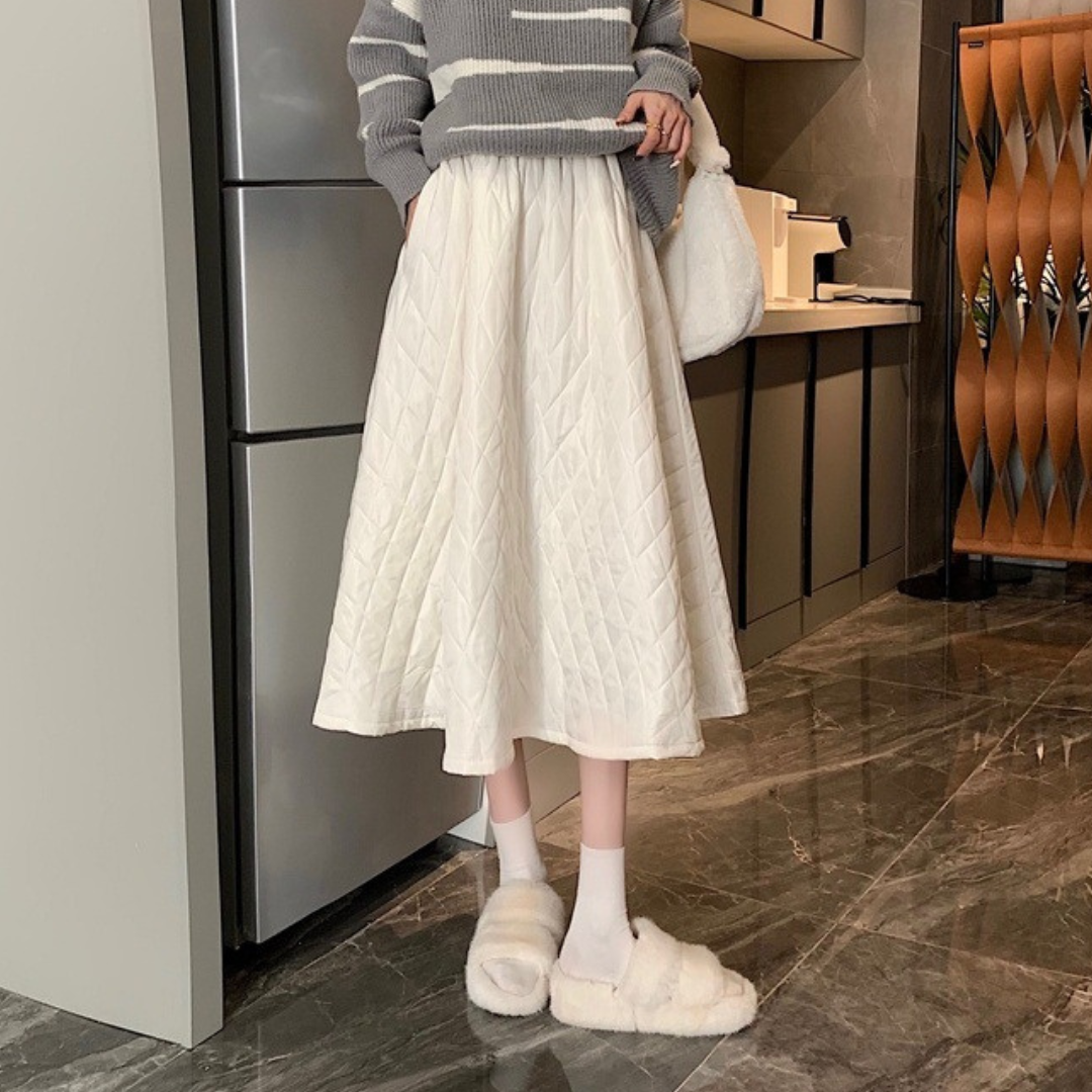 diamond quilted skirt lf2609
