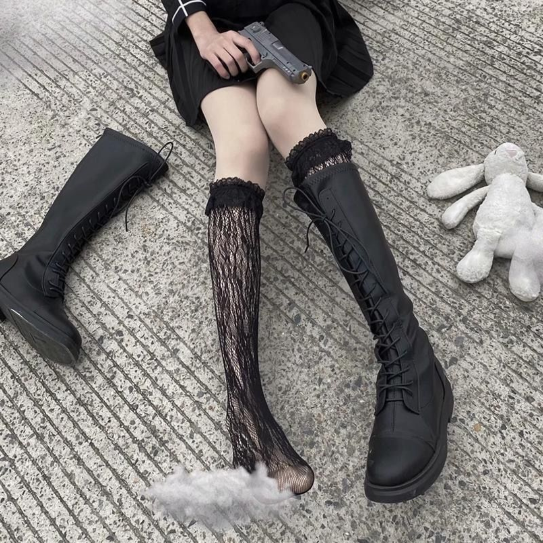 ruffle lace socks lf2683