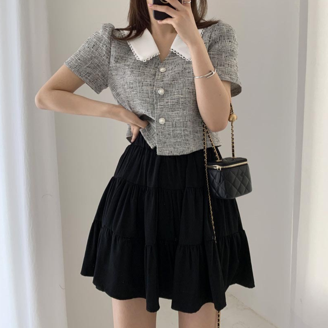 summer tweed short sleeve lf3102