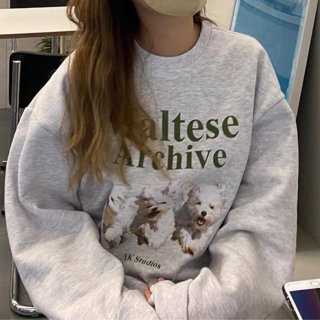 three puppies print pullover lf2610