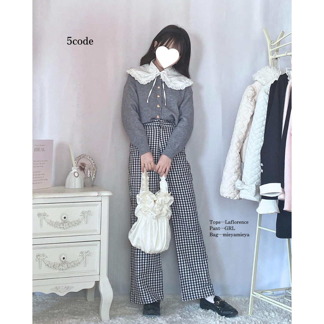 【即納】pale color heart button knit cardigan lf-s1017