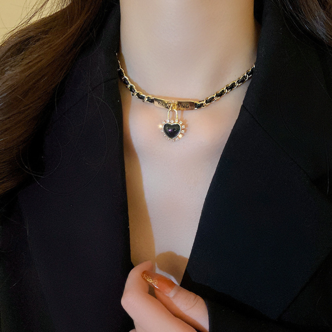 heart chain necklace lf2744