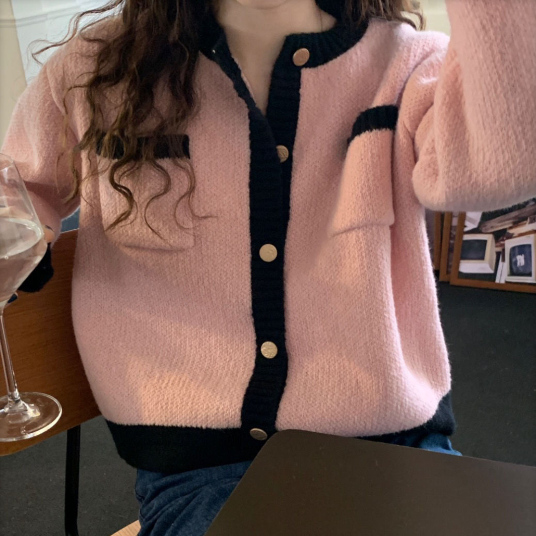 color block cardigan lf2891