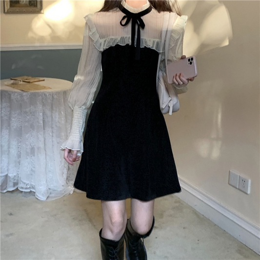 girly see-through dress lf2677-1【即納】
