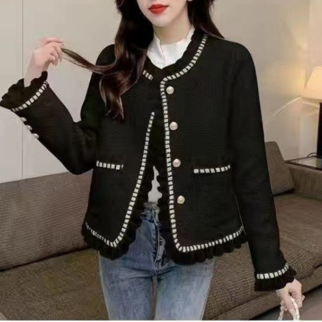 ruffle tweed jacket1 lf2629