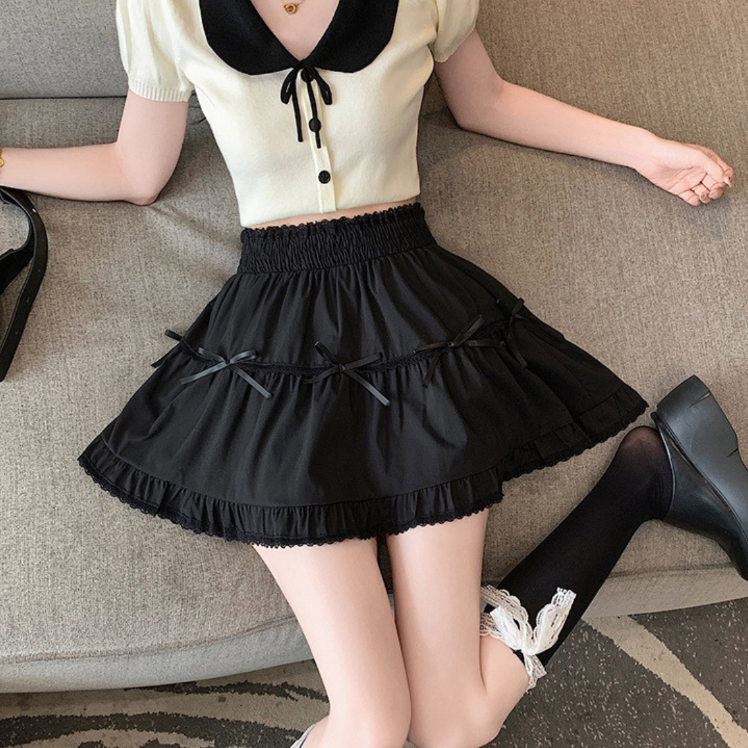central ribbon mini skirt lf3202