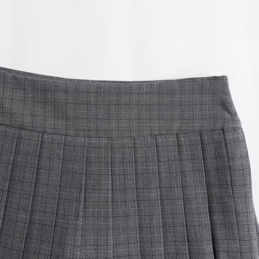 plaid mini pleated skirt lf2933