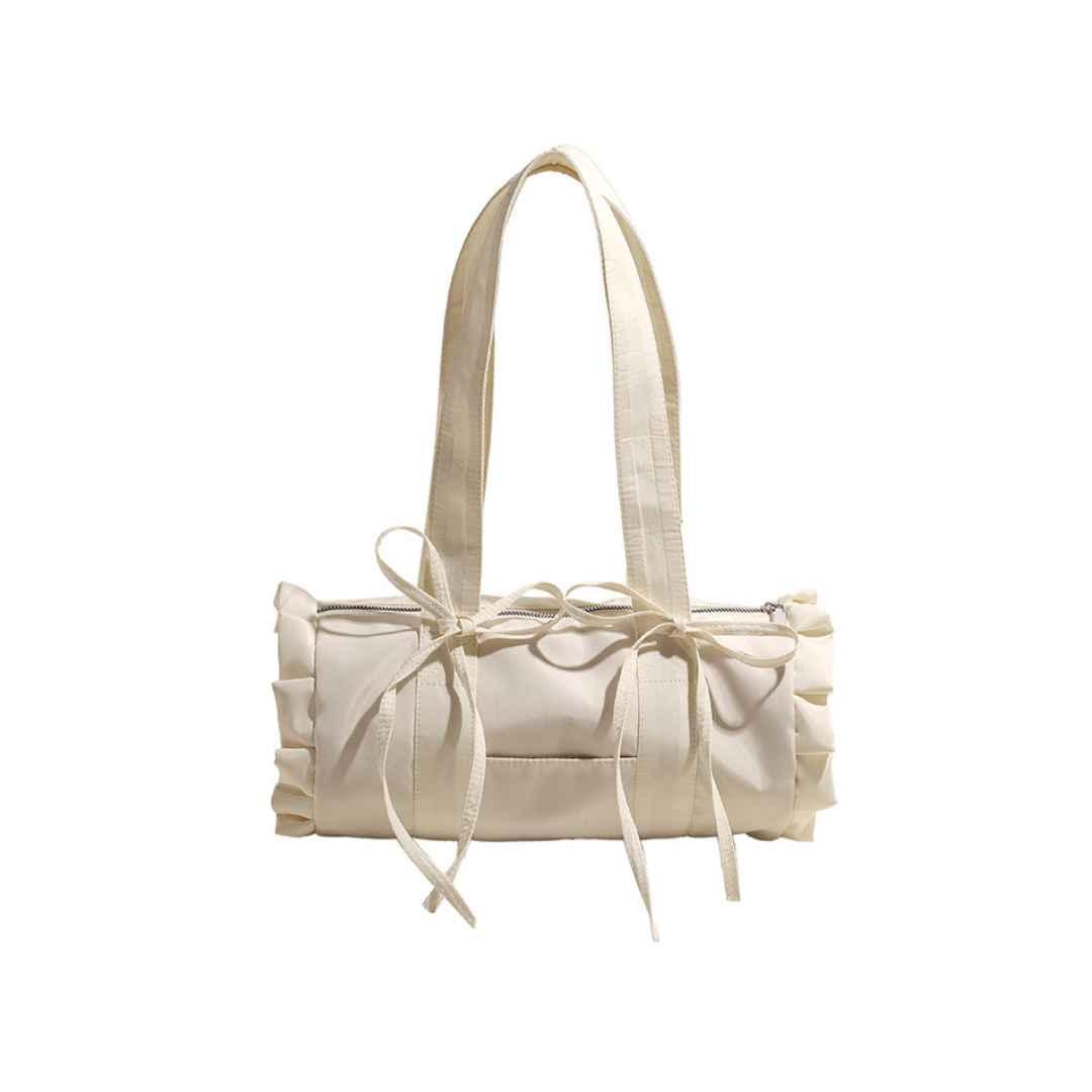 tube-shaped ribbon frill bag lf3232【即納】
