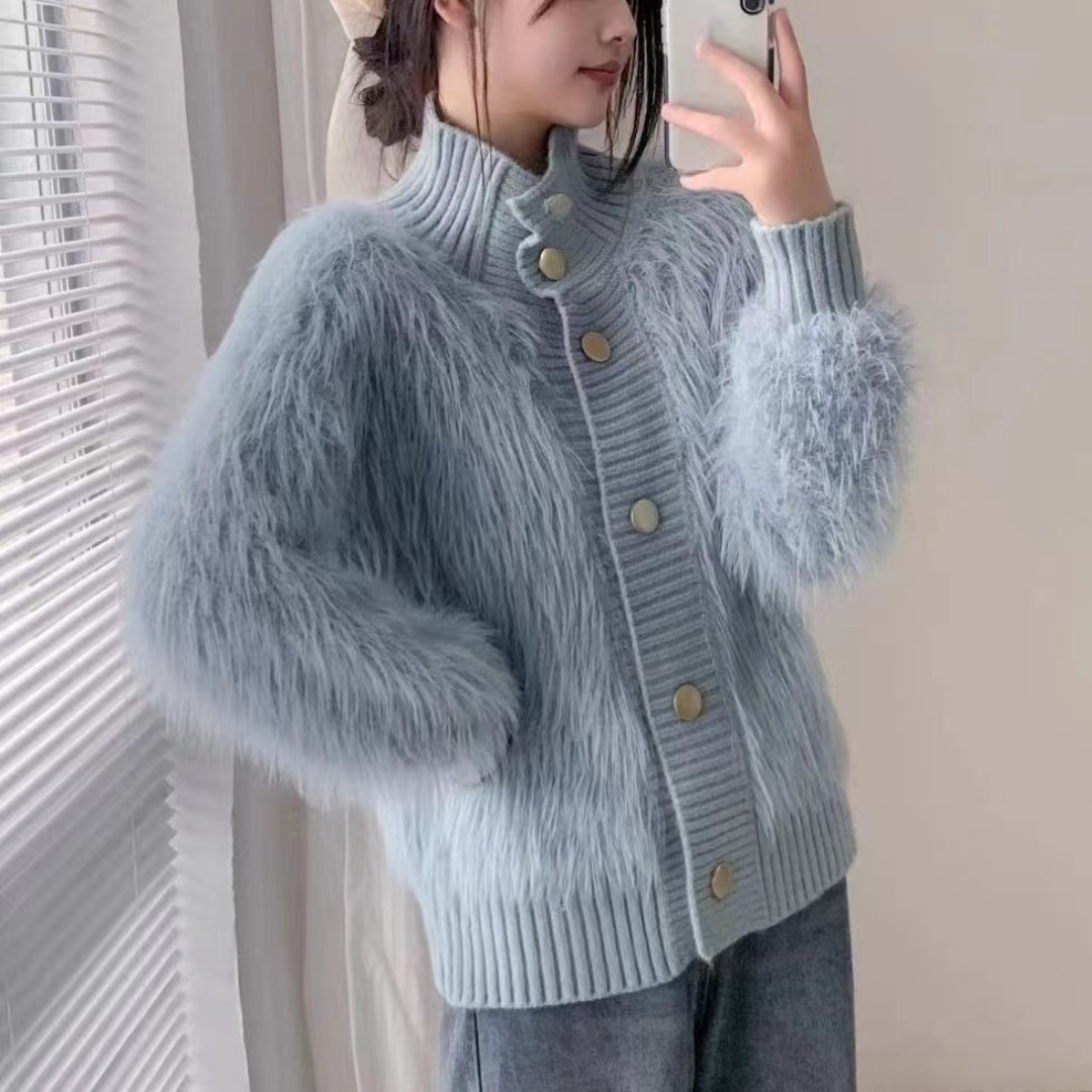 stand up collar fur outer lf2702